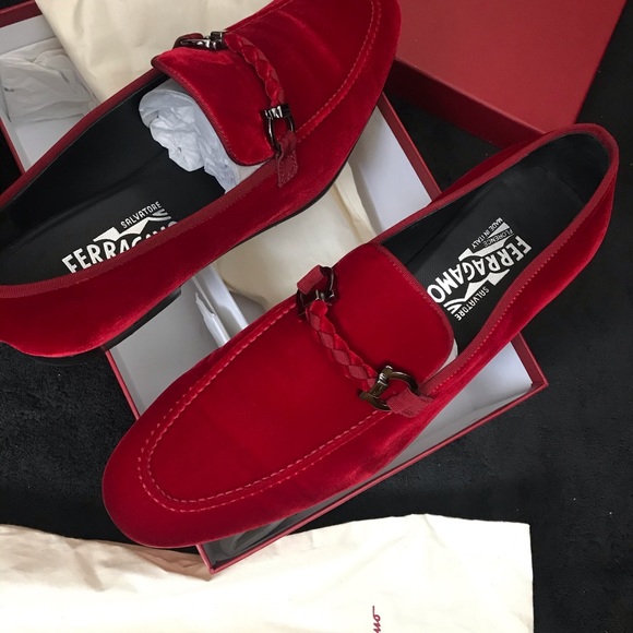 Salvatore Ferragamo Red Velvet Lord 2 Loafers main image 5